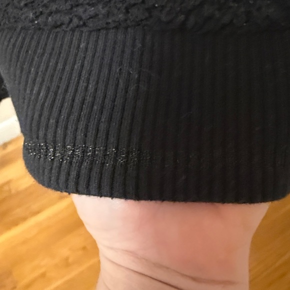 Athleta Tugga Coat Sherpa Fleece Jacket Black Size MP Oversized Long Cozy - Picture 8 of 11